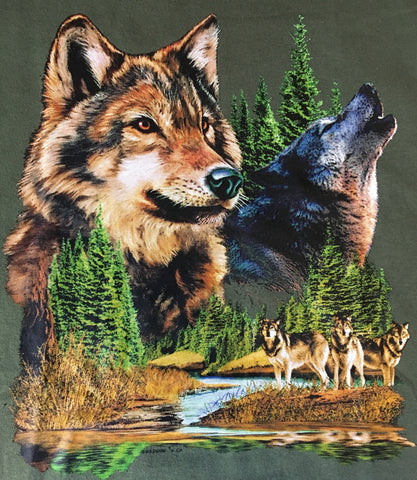 Wolf face closeup, howling wolf and wolf pack t shirt