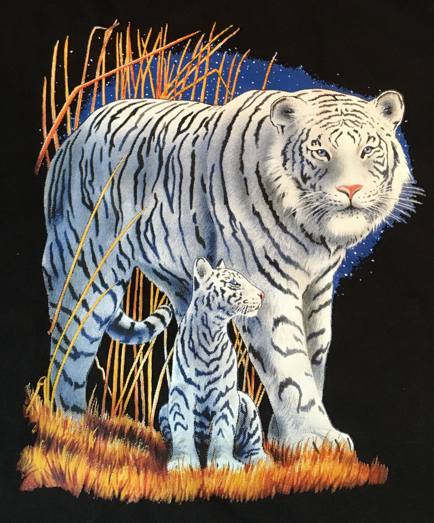 White tiger and cub t shirt