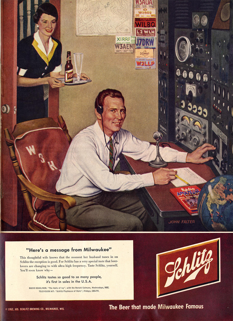 T152 - Classic Ham Radio Schlitz Ad T-Shirt